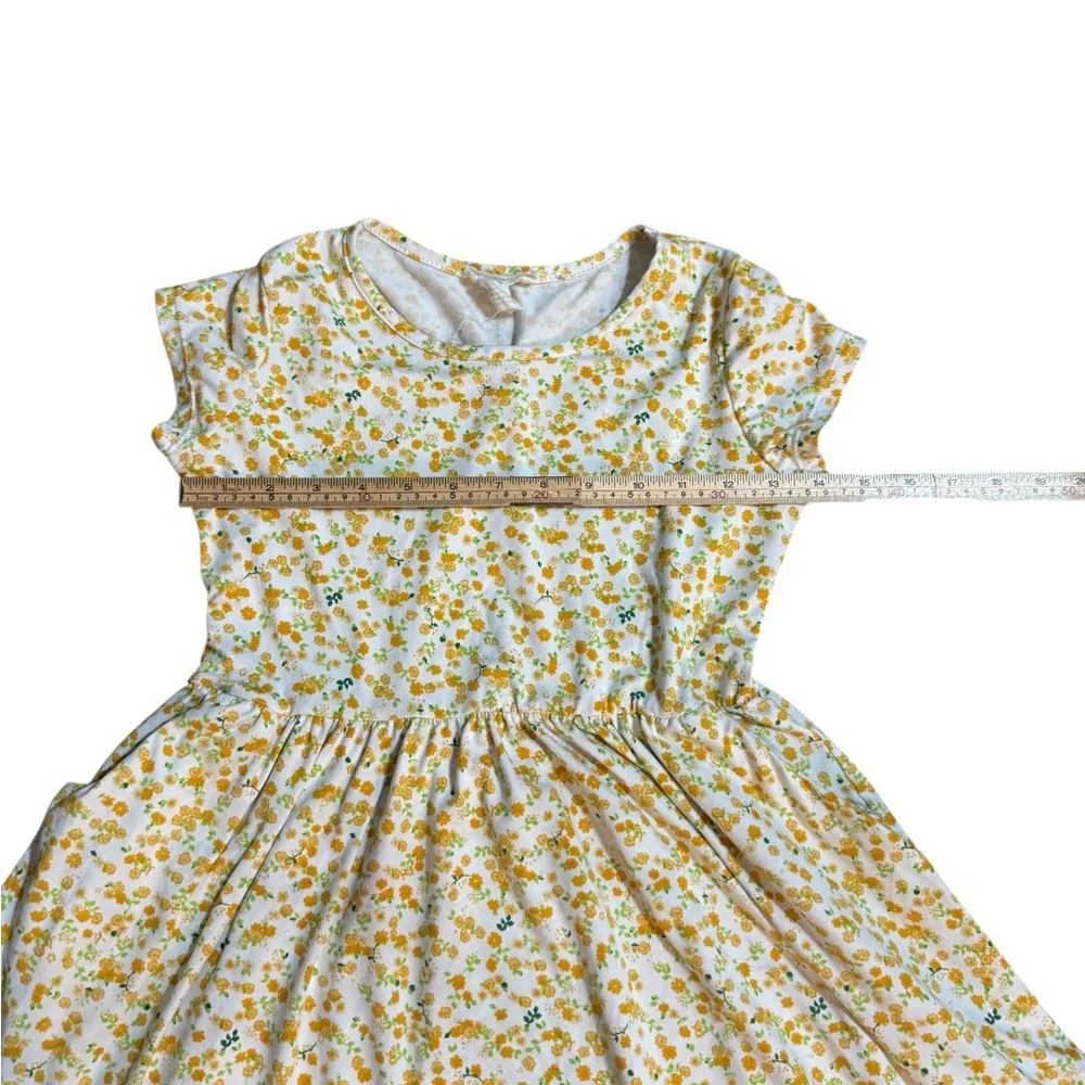 Emma & Elsa Sweet Adorable Cream & Yellow Floral Dress Girls Size 12 Cottagecore
